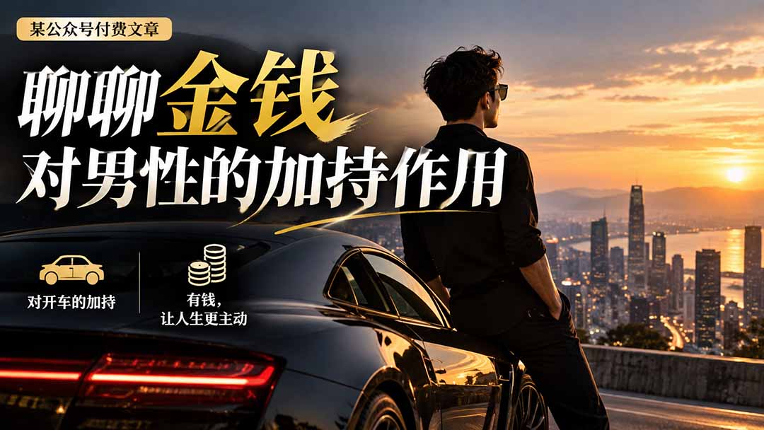(20627期)【无水印】某公众号付费文章:聊聊金钱对男性的加持作用 (20627期)【无水印】某公众号付费文章:聊聊金钱对男性的加持作用