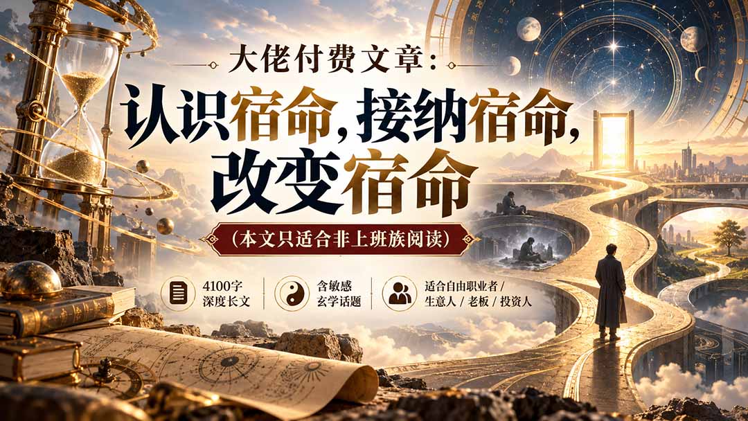 (20673期)【无水印】大佬付费文章:认识宿命,接纳宿命,改变宿命(本文只适合非上班族阅读) (20673期)【无水印】大佬付费文章:认识宿命,接纳宿命,改变宿命(本文只适合非上班族阅读)