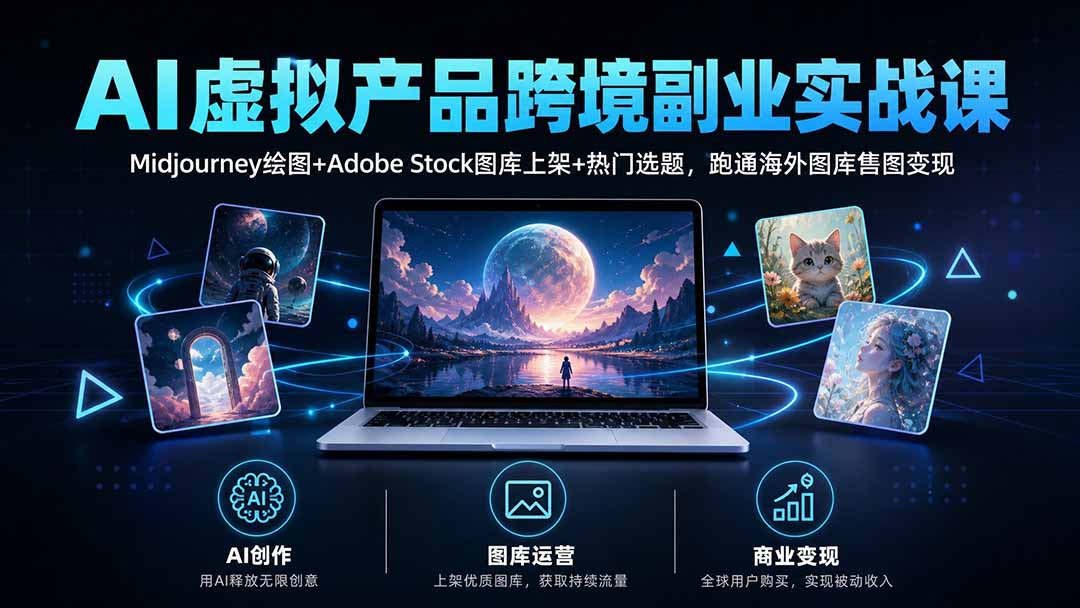 (20514期)AI虚拟产品跨境副业实战课|Midjourney绘图+Adobe Stock图库上架+热门选题,跑通海外图库售图变现 (20514期)AI虚拟产品跨境副业实战课|Midjourney绘图+Adobe Stock图库上架+热门选题,跑通海外图库售图变现