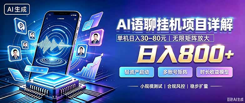(20314期)AI语聊挂机,日入800+,适用个人副业,工作室矩阵操作 (20314期)AI语聊挂机,日入800+,适用个人副业,工作室矩阵操作