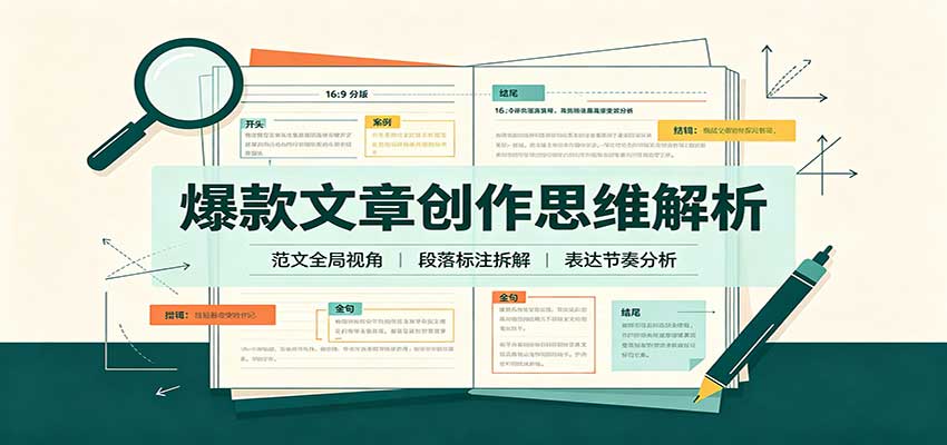 爆款文章创作思维解析:全局视角拆解范文,梳理行文逻辑,搭配真实拆文实操案例 爆款文章创作思维解析:全局视角拆解范文,梳理行文逻辑,搭配真实拆文实操案例