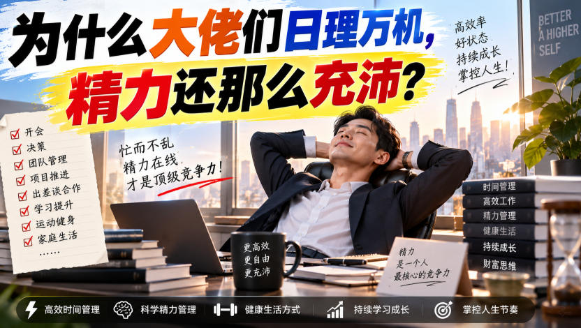 付费文章:为什么大佬们日理万机,精力还那么充沛? 付费文章:为什么大佬们日理万机,精力还那么充沛?