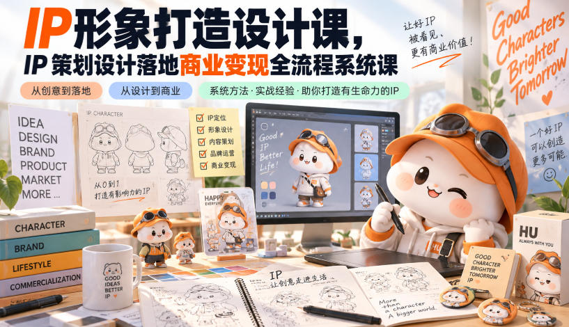 IP形象打造设计课,IP策划设计落地商业变现全流程系统课 IP形象打造设计课,IP策划设计落地商业变现全流程系统课