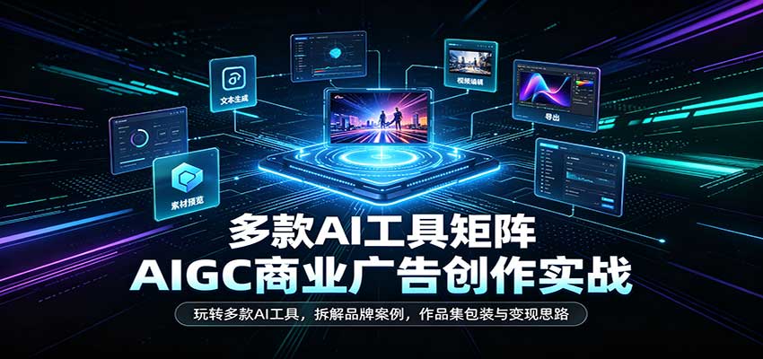 AIGC商业广告创作实战:玩转多款AI工具,拆解品牌案例,作品集包装与变现思路 AIGC商业广告创作实战:玩转多款AI工具,拆解品牌案例,作品集包装与变现思路