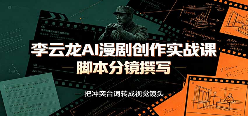 李云龙AI漫剧创作实战课:角色人设还原,脚本分镜撰写,AI漫剧成片完整制作教学 李云龙AI漫剧创作实战课:角色人设还原,脚本分镜撰写,AI漫剧成片完整制作教学