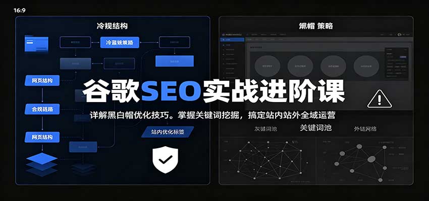 2026谷歌SEO实战进阶课:详解黑白帽优化技巧,掌握关键词挖掘,搞定站内站外全域运营 2026谷歌SEO实战进阶课:详解黑白帽优化技巧,掌握关键词挖掘,搞定站内站外全域运营