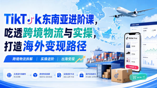 TikTok东南亚进阶课,吃透跨境物流与实操,打造海外变现路径 TikTok东南亚进阶课,吃透跨境物流与实操,打造海外变现路径