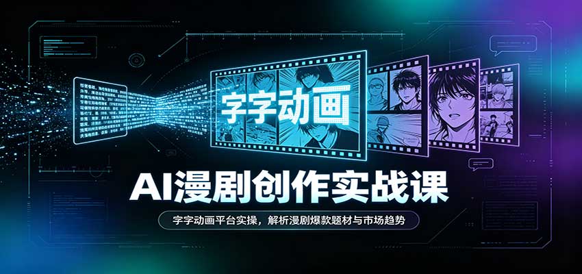 AI漫剧创作实战课:字字动画平台实操,解析漫剧爆款题材与市场趋势 AI漫剧创作实战课:字字动画平台实操,解析漫剧爆款题材与市场趋势
