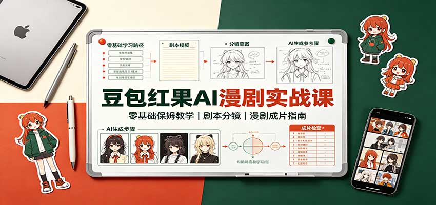 豆包红果AI漫剧实战课:零基础保姆教学,剧本分镜,漫剧成片指南 豆包红果AI漫剧实战课:零基础保姆教学,剧本分镜,漫剧成片指南