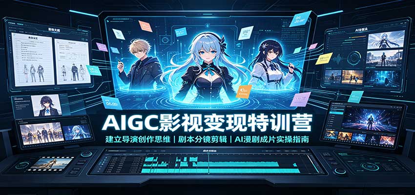 AIGC影视变现特训营:建立导演创作思维,剧本分镜剪辑,AI漫剧成片实操指南 AIGC影视变现特训营:建立导演创作思维,剧本分镜剪辑,AI漫剧成片实操指南