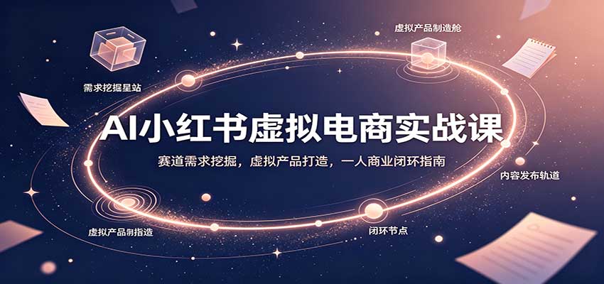AI小红书虚拟电商实战课:赛道需求挖掘,虚拟产品打造,一人商业闭环指南 AI小红书虚拟电商实战课:赛道需求挖掘,虚拟产品打造,一人商业闭环指南