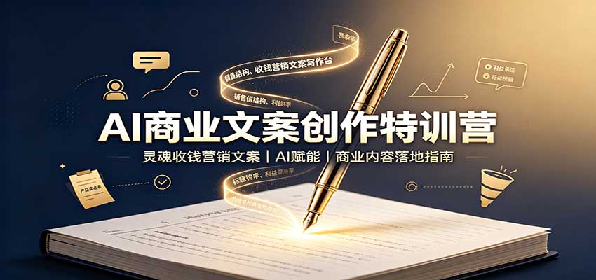 AI商业文案创作特训营:灵魂收钱营销文案,AI赋能,商业内容落地指南 AI商业文案创作特训营:灵魂收钱营销文案,AI赋能,商业内容落地指南