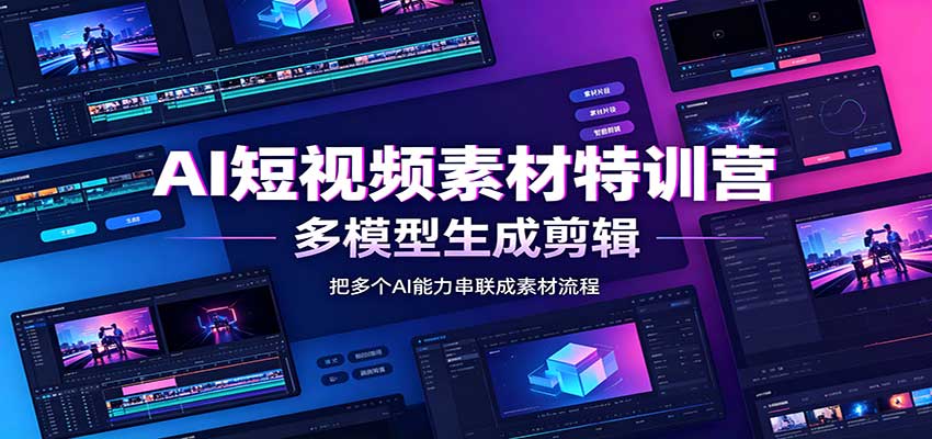 AI短视频素材特训营:Codex本地部署实操,多模型生成剪辑,爆量素材挖掘教学 AI短视频素材特训营:Codex本地部署实操,多模型生成剪辑,爆量素材挖掘教学