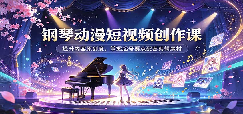 钢琴动漫短视频创作课:提升内容原创度,掌握起号要点配套剪辑素材 钢琴动漫短视频创作课:提升内容原创度,掌握起号要点配套剪辑素材