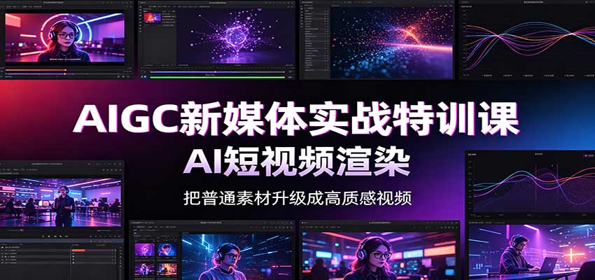 AIGC新媒体实战特训课：工具入门实操，AI短视频渲染，数字人商业视频制作