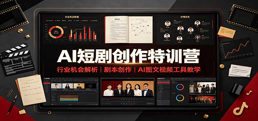 AI短剧创作特训营:行业机会解析,剧本创作,AI图文视频工具教学(文字版) AI短剧创作特训营:行业机会解析,剧本创作,AI图文视频工具教学(文字版)