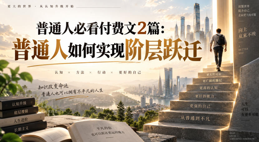 普通人必看付费文2篇:普通人如何实现阶层跃迁 普通人必看付费文2篇:普通人如何实现阶层跃迁