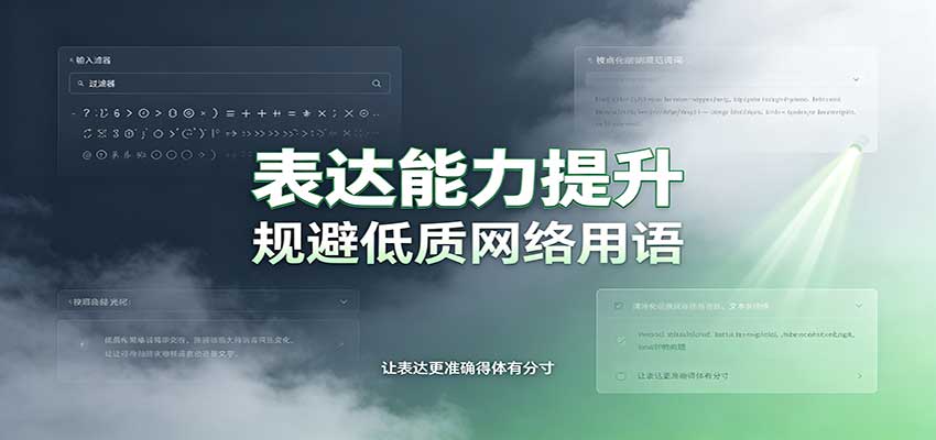 表达能力提升:语言塑造思想逻辑,规避低质网络用语,强化心智感知 表达能力提升:语言塑造思想逻辑,规避低质网络用语,强化心智感知