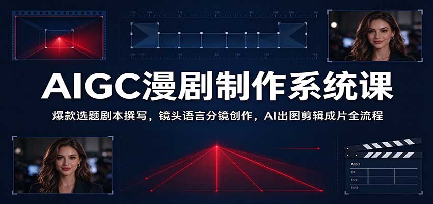 AIGC漫剧制作系统课:爆款选题剧本撰写,镜头语言分镜创作,AI出图剪辑成片全流程 AIGC漫剧制作系统课:爆款选题剧本撰写,镜头语言分镜创作,AI出图剪辑成片全流程