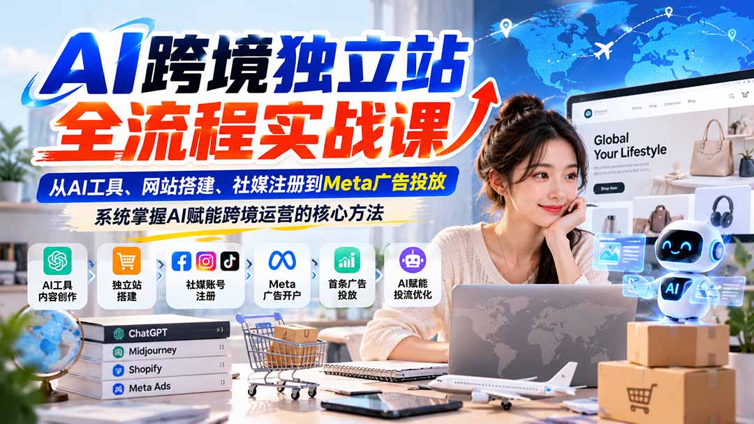 (21056期)AI跨境独立站全流程实战课:从AI工具、网站搭建、社媒注册到Meta广告投放,系统掌握AI赋能跨境运营的核心方法 (21056期)AI跨境独立站全流程实战课:从AI工具、网站搭建、社媒注册到Meta广告投放,系统掌握AI赋能跨境运营的核心方法