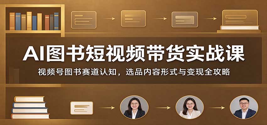 AI图书短视频带货实战课:视频号图书赛道认知,选品内容形式与变现全攻略 AI图书短视频带货实战课:视频号图书赛道认知,选品内容形式与变现全攻略