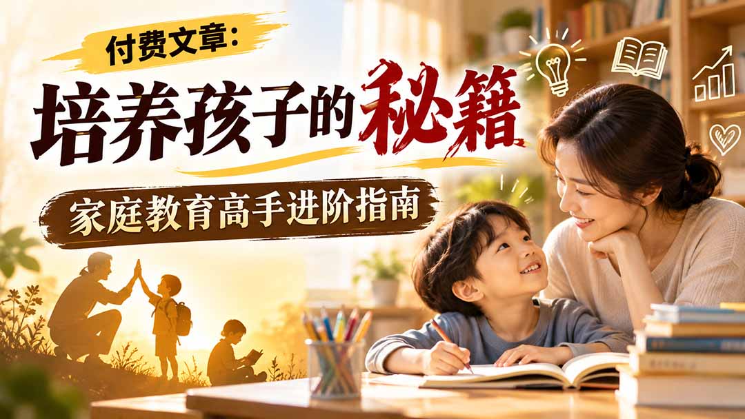 (20919期)付费文章:培养孩子的秘籍,家庭教育高手进阶指南 (20919期)付费文章:培养孩子的秘籍,家庭教育高手进阶指南