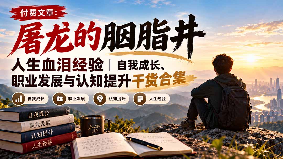(20943期)付费文章:屠龙的胭脂井人生血泪经验|自我成长、职业发展与认知提升干货合集 (20943期)付费文章:屠龙的胭脂井人生血泪经验|自我成长、职业发展与认知提升干货合集
