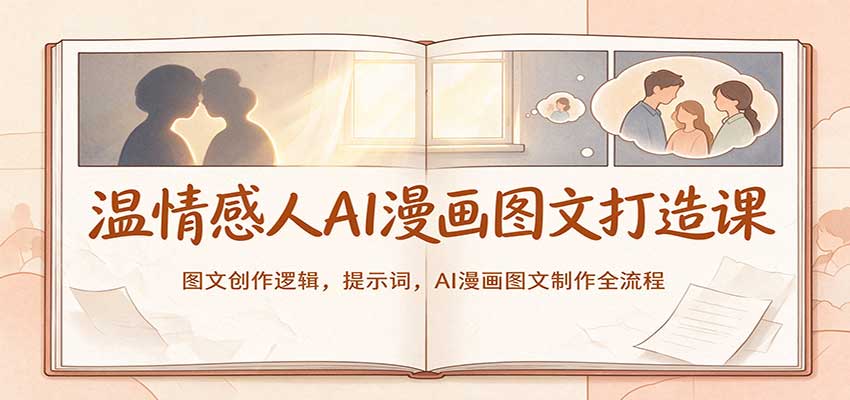 温情感人AI漫画图文打造课:图文创作逻辑,提示词,AI漫画图文制作全流程 温情感人AI漫画图文打造课:图文创作逻辑,提示词,AI漫画图文制作全流程