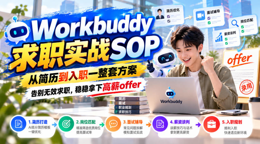 Workbuddy求职实战SOP,从简历到入职一整套方案,告别无效求职,稳稳拿下高薪offer Workbuddy求职实战SOP,从简历到入职一整套方案,告别无效求职,稳稳拿下高薪offer