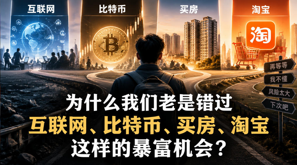 某社群付费文章:为什么我们老是错过互联网、比特币、买房、淘宝这样的暴富机会? 某社群付费文章:为什么我们老是错过互联网、比特币、买房、淘宝这样的暴富机会?