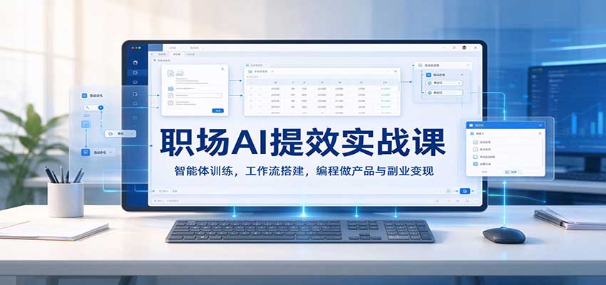 职场AI提效实战课:智能体训练,工作流搭建,编程做产品与副业变现 职场AI提效实战课:智能体训练,工作流搭建,编程做产品与副业变现
