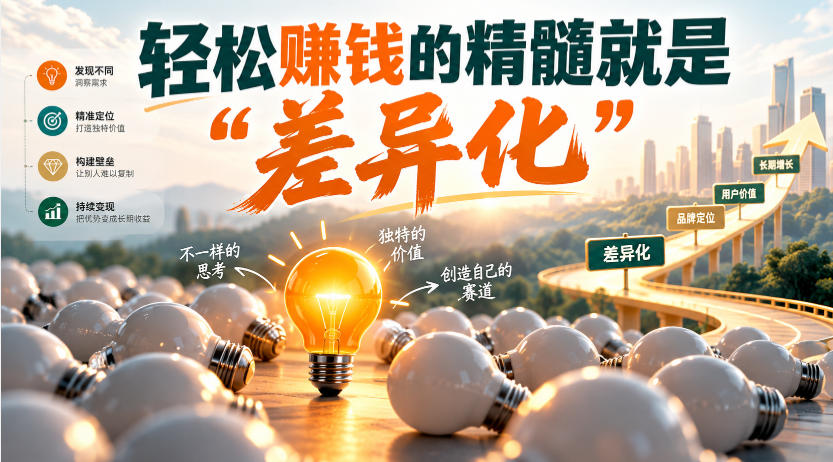 某公众号付费文章:轻松賺钱的精髓就是“差异化” 某公众号付费文章:轻松賺钱的精髓就是“差异化”