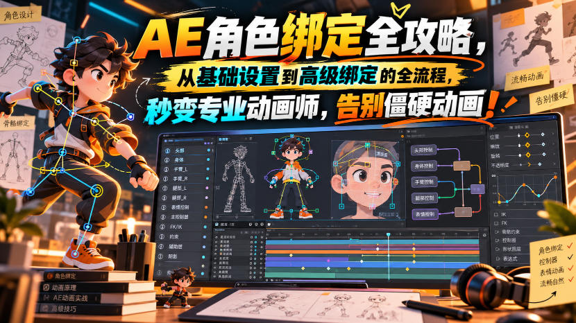 【无水印】AE角色绑定全攻略,从基础设置到高级绑定的全流程,秒变专业动画师,告别僵硬动画!【原创双语字幕】 【无水印】AE角色绑定全攻略,从基础设置到高级绑定的全流程,秒变专业动画师,告别僵硬动画!【原创双语字幕】