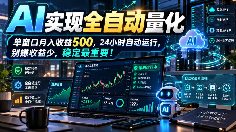 AI全自动量化项目,长期稳定可落地,0门槛躺赚稳定项目! AI全自动量化项目,长期稳定可落地,0门槛躺赚稳定项目!