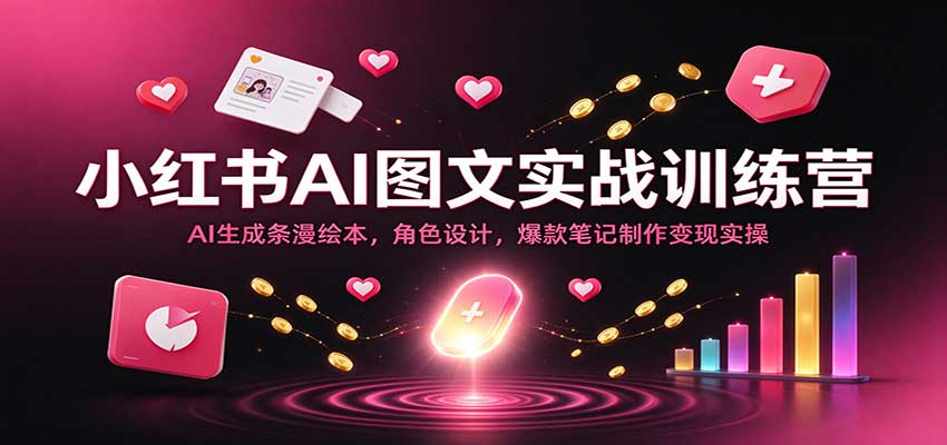 小红书AI图文实战训练营:AI生成条漫绘本,角色设计,爆款笔记制作变现实操 小红书AI图文实战训练营:AI生成条漫绘本,角色设计,爆款笔记制作变现实操